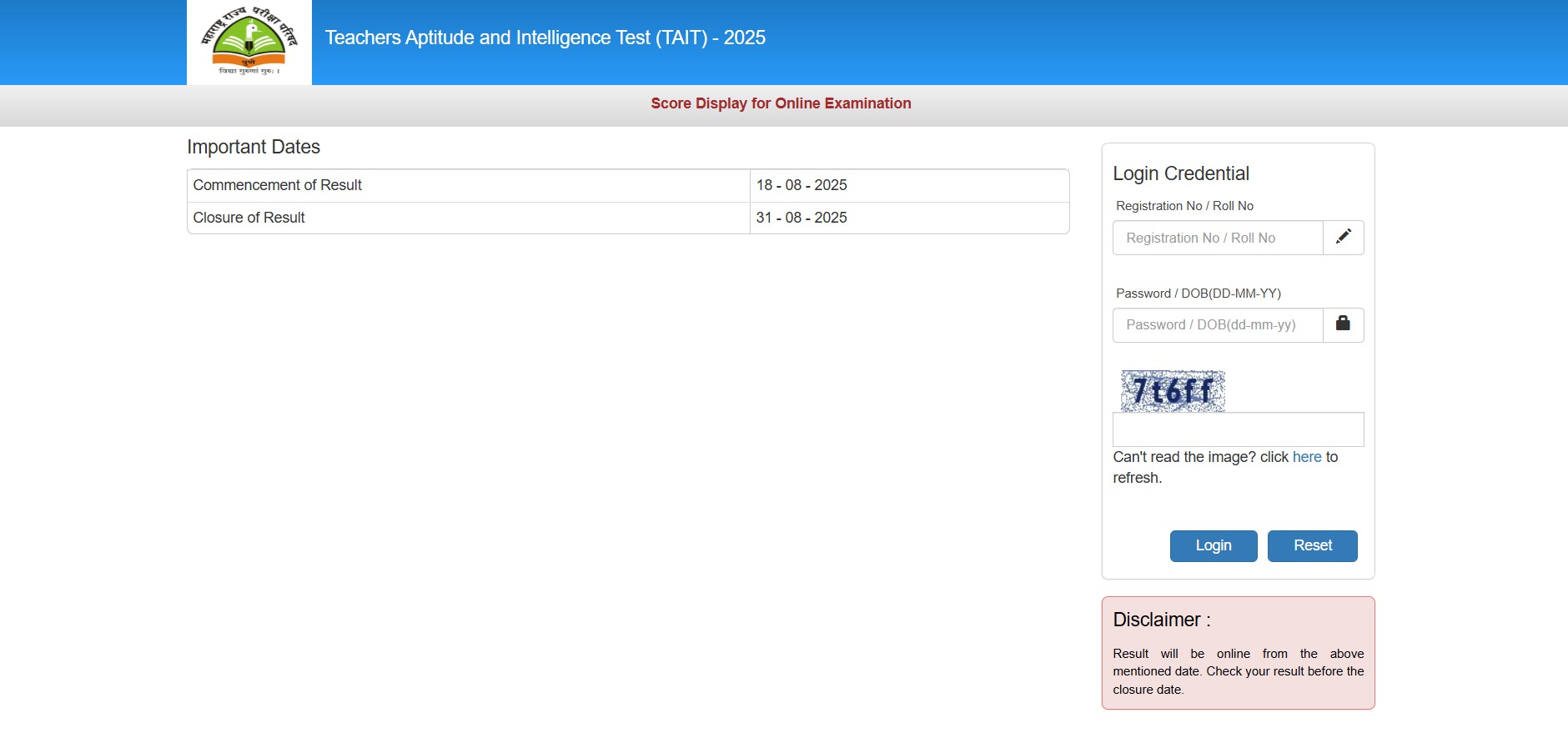MAHA TAIT Result 2025 announcement banner showing result release date and official website mscepune.in