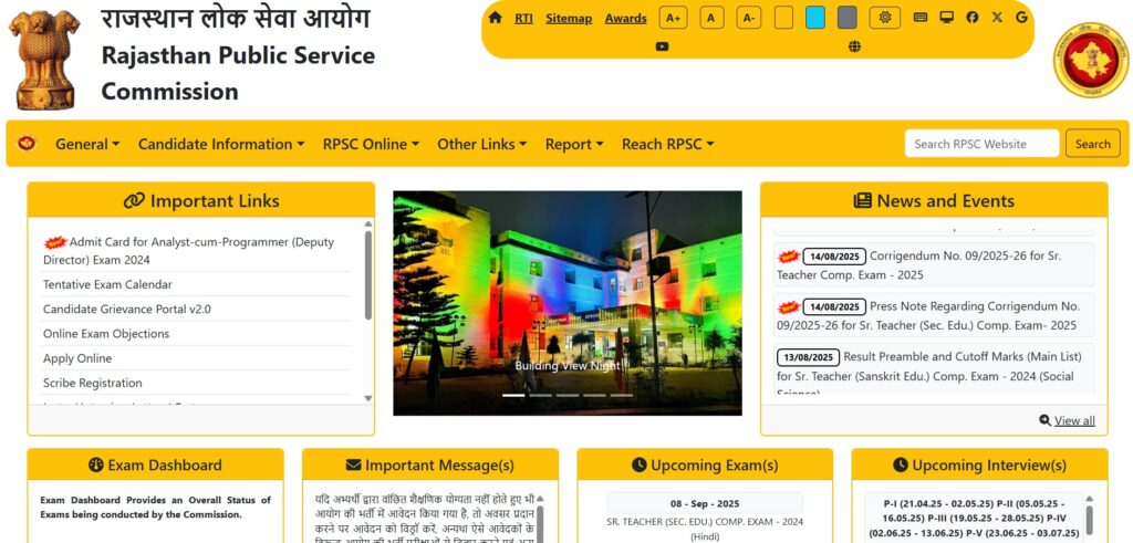 RPSC 2nd Grade TGT Recruitment 2025 Notification for 6500 Posts - Apply Online